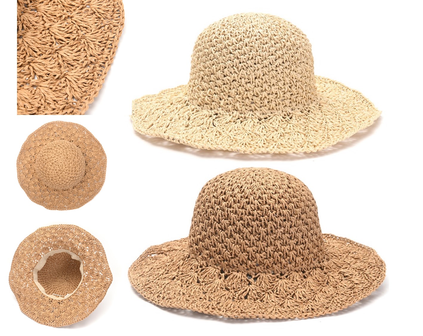 SOMBRERO CAPELINA TEJIDA SIMIL CROCHET