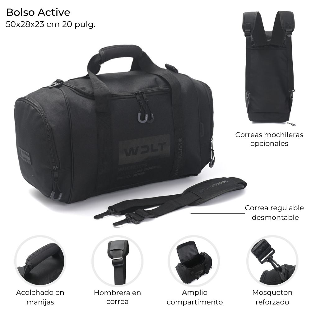 BOLSO DEPORTIVO ACTIVE 50*28*23 C/CORREAS MOCHILERAS