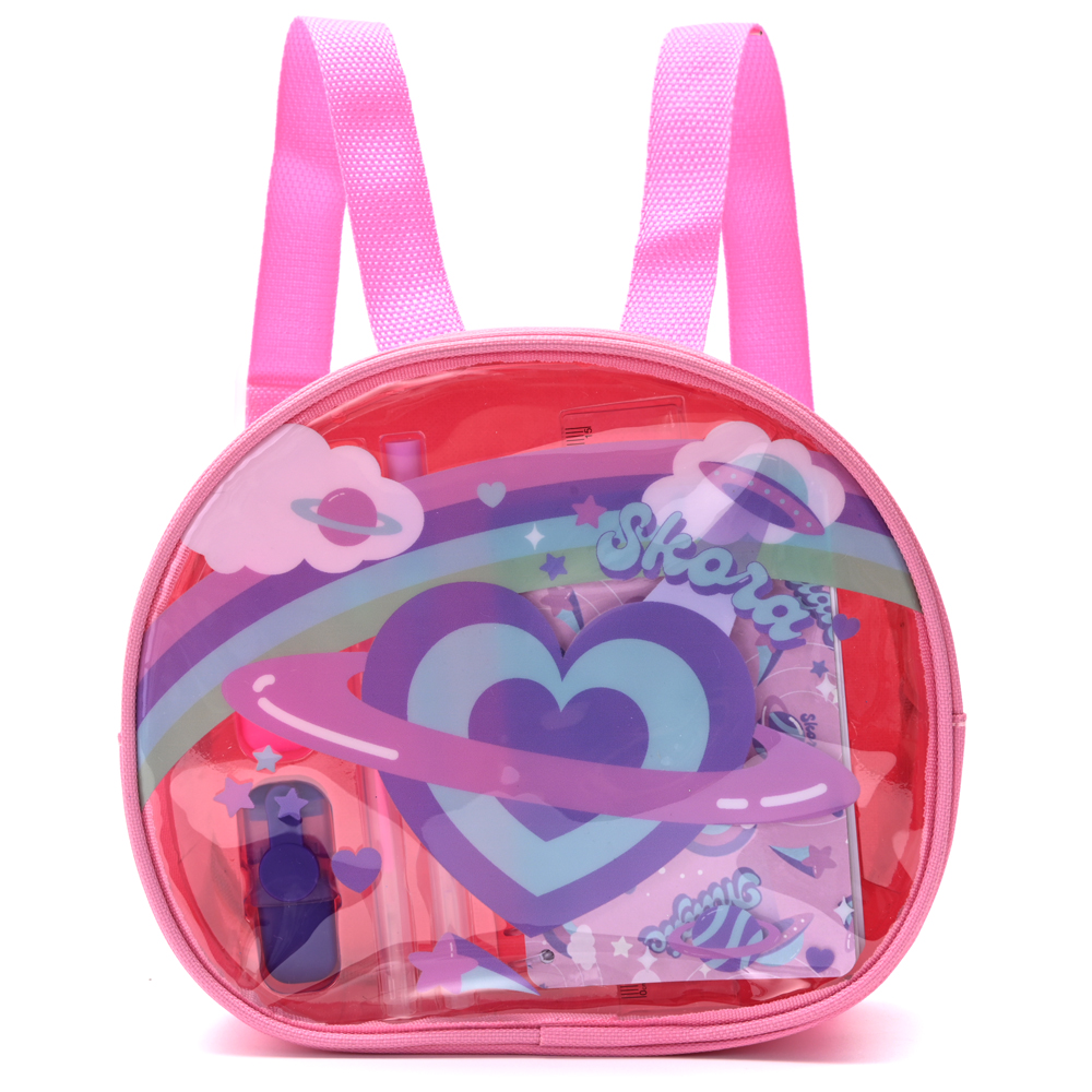 MOCHILA SKORA CORAZON C/SET DE LIBRERIA 21*8*16