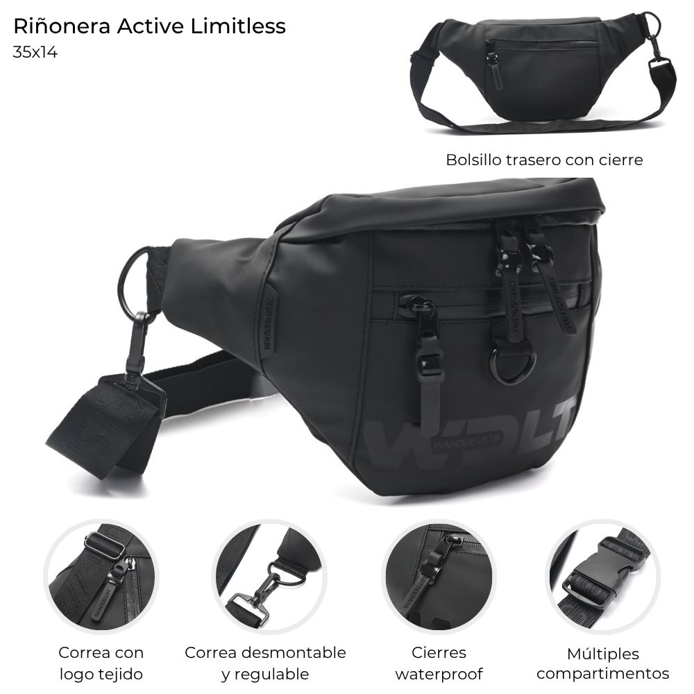 RIÑONERA ENGOMADA WANDERLUST MULTICIERRES 35*14