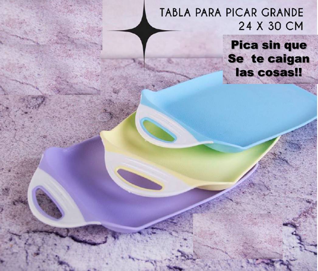 TABLA PICAR PLASTICA COLOR 24*30