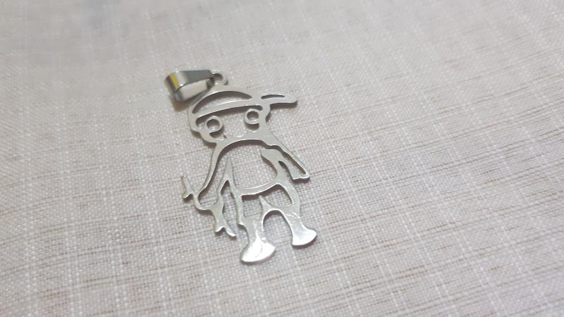 DIJE A QUIR CALADO PESADO SILUETA VARON 40 MM