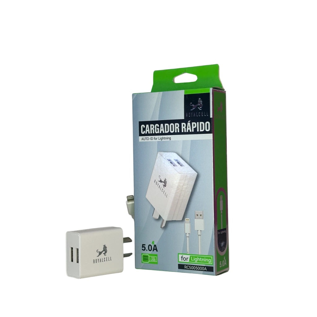 CARGADOR ROYALCELL IPHONE 5.0A 2 USB