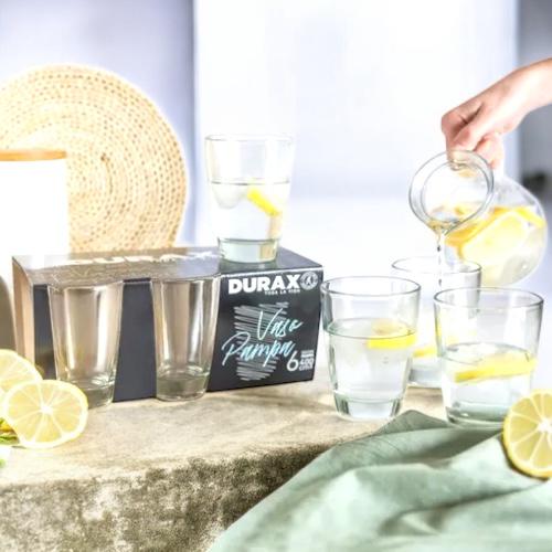 DURAX* VASO VIDRIO X 6 UNID PAMPA 400CC