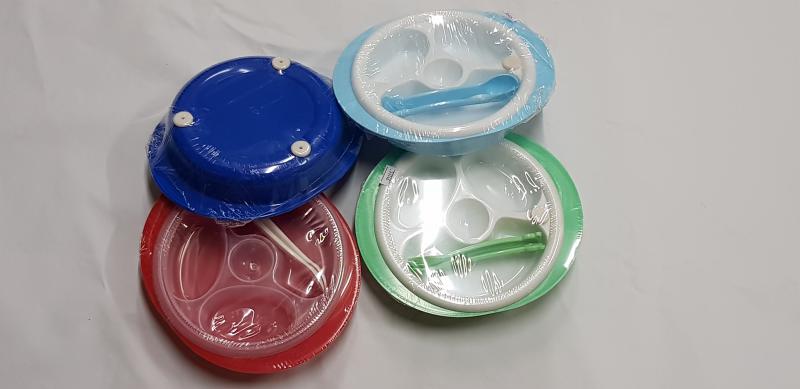 PLATO PLASTICO TERMICO BEBE + CUBIERTOS 24 CM