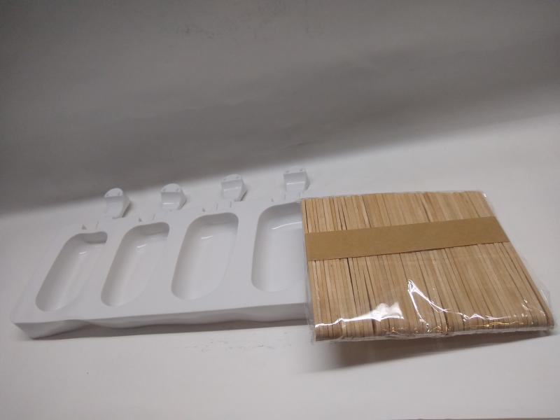 MOLDE SILICONA PARA HELADOS X 4+PALITOS