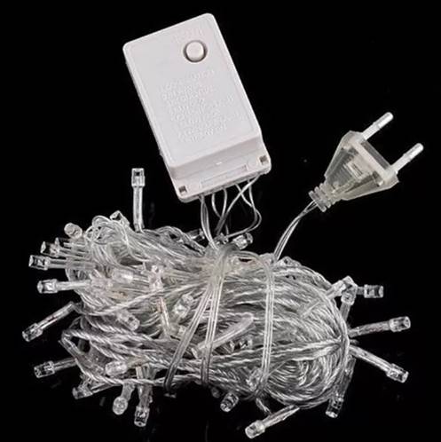 LUZ LED X 50 BLANCAS CABLE TRANSPARENTE