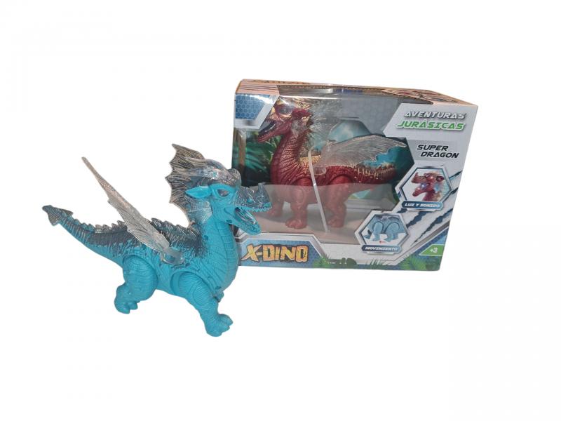 DRAGON A PILA SONIDO/LUZ 26X20CM