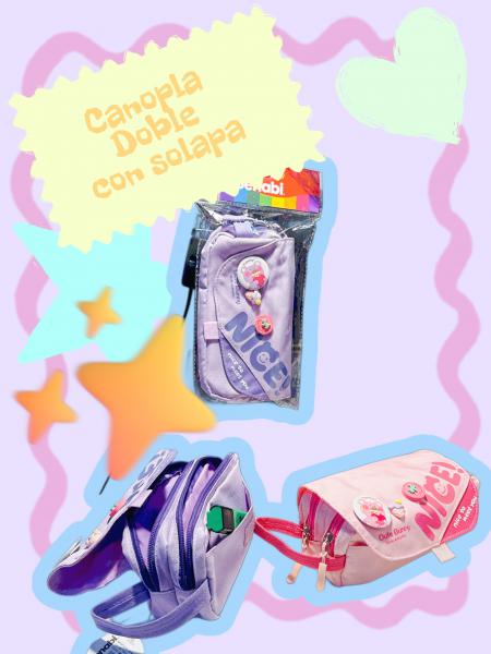 CANOPLA 2 CIERRES CON SOLAPA Y APLIQUES