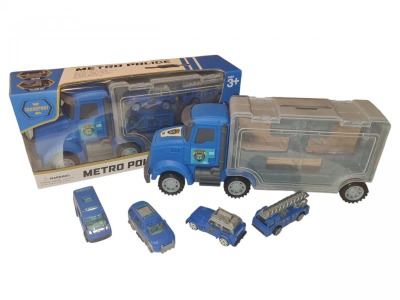 POLICIA CAMION + 4 VEHICULO 29CM