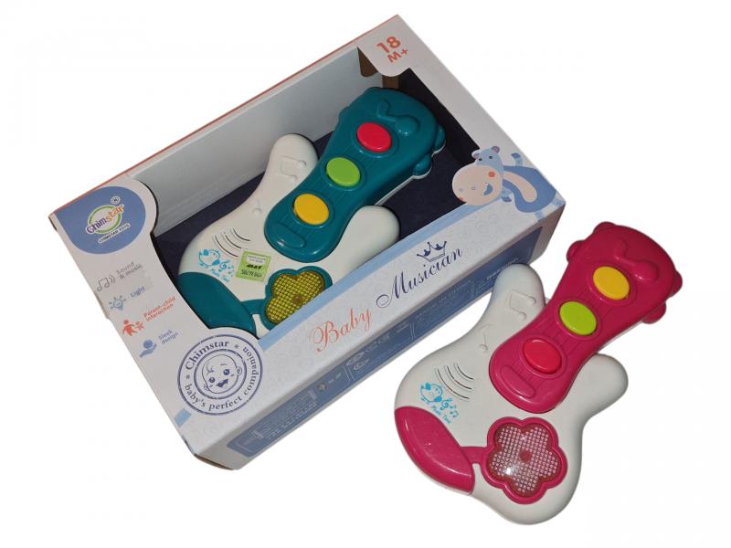 GUITARRA CON LUZ/MUSICA PARA BEBE 24X17CM