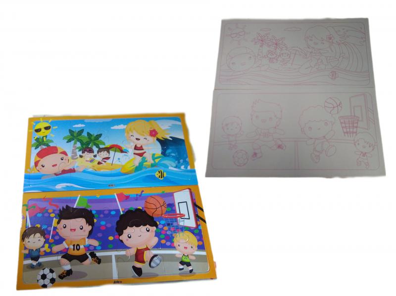 ROMPECABEZA DEPORTE P/PINTAR 32X16CM