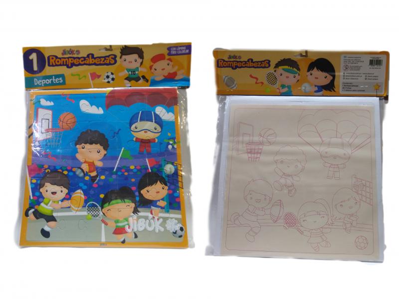 ROMPECABEZA DEPORTES P/PINTAR 25 PCS 32X32CM