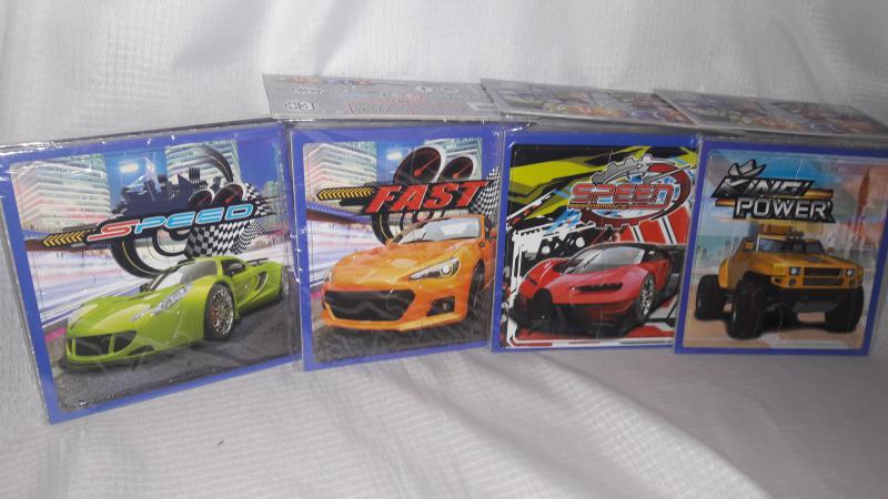 ROMPECABEZA CARS AUTO X 2 DE 4 PIEZAS 16X16CM