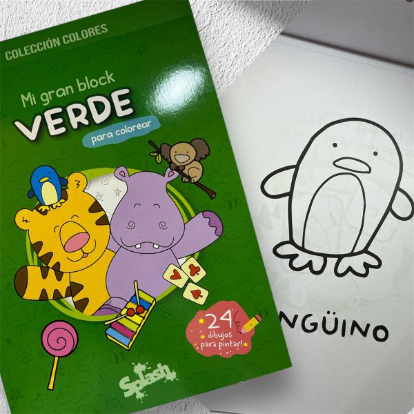 MI GRAN BLOCK VERDE PARA COLORES X 24 DIBUJOS