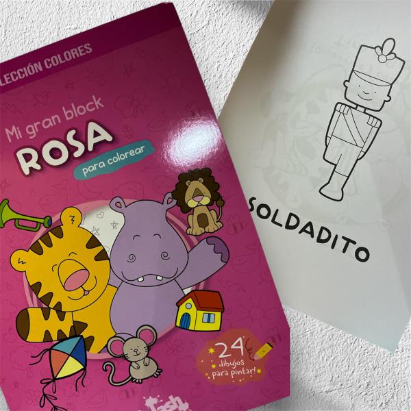 MI GRAN BLOCK ROSA PARA COLORES X 24 DIBUJOS