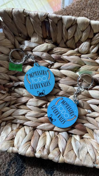 LLAVERO MADERA FRASES REDONDO