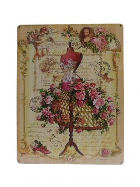 CUADRO FF SIMIL CHAPA MANIQUI VINTAGE 23X30CM