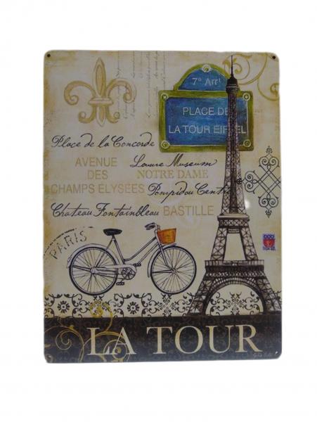 CUADRO FF SIMIL CHAPA TORRE EIFFEL 23X30CM