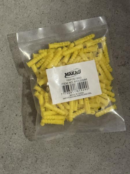 TARUGO PLASTICO 6MM X 100 UNID