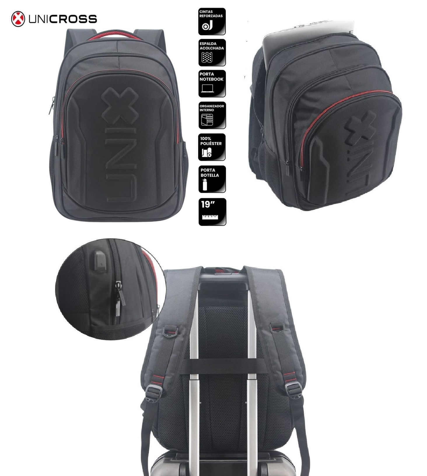 MOCHILA UNICROSS PORTANOTEBOOK 46X32CM