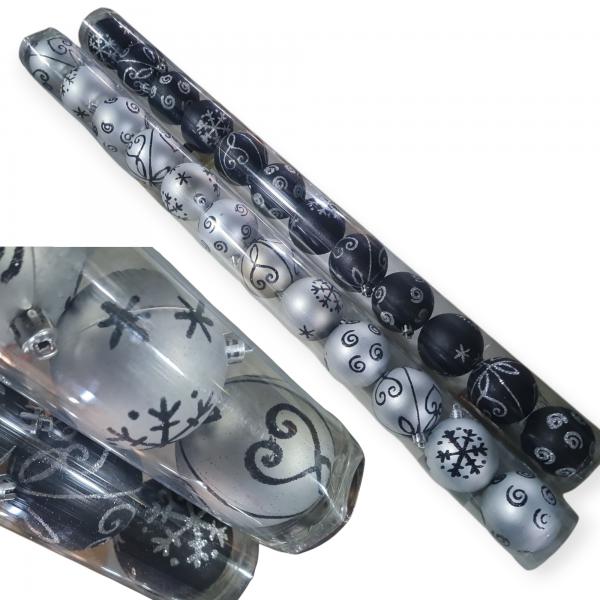 BOLAS X 12 UNID Nº6 TUBO NEGRO/PLATEADO