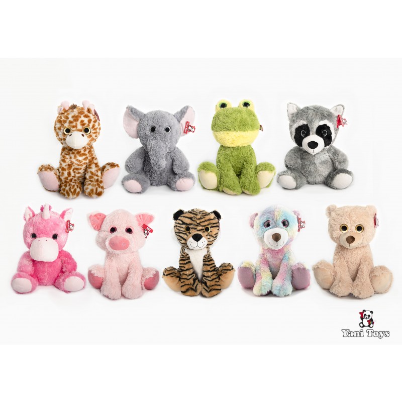 PELUCHE* ANIMALES SENTADOS OJONES 40CM