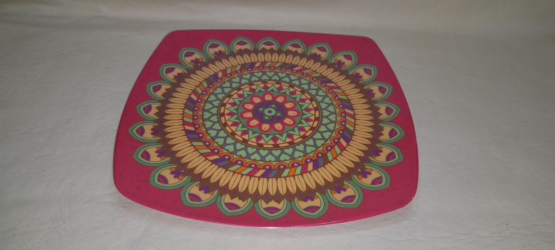 MM* PLATO POSTRE CUADRADO HINDU 20CM