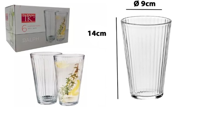 VASO VIDRIO RALPH 460CC X 6 UNID