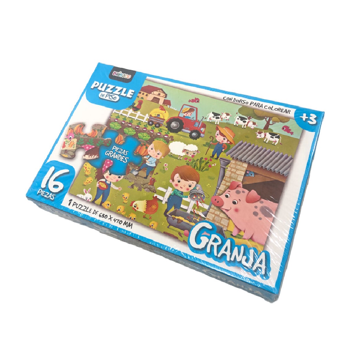 ROMPECABEZA/PUZZLE DE PISO GRANJA 16PCS 63X47CM