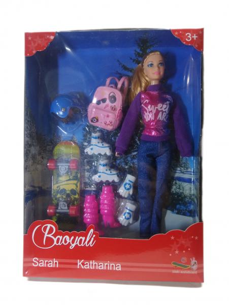 MUÑECA SKATEBOARD+ACC 32X25CM