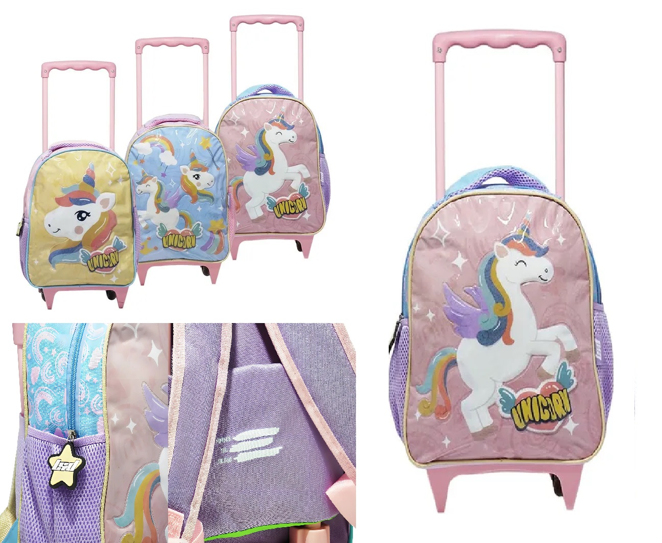 MOCHILA CARRO UNICORNIO JARDIN 12