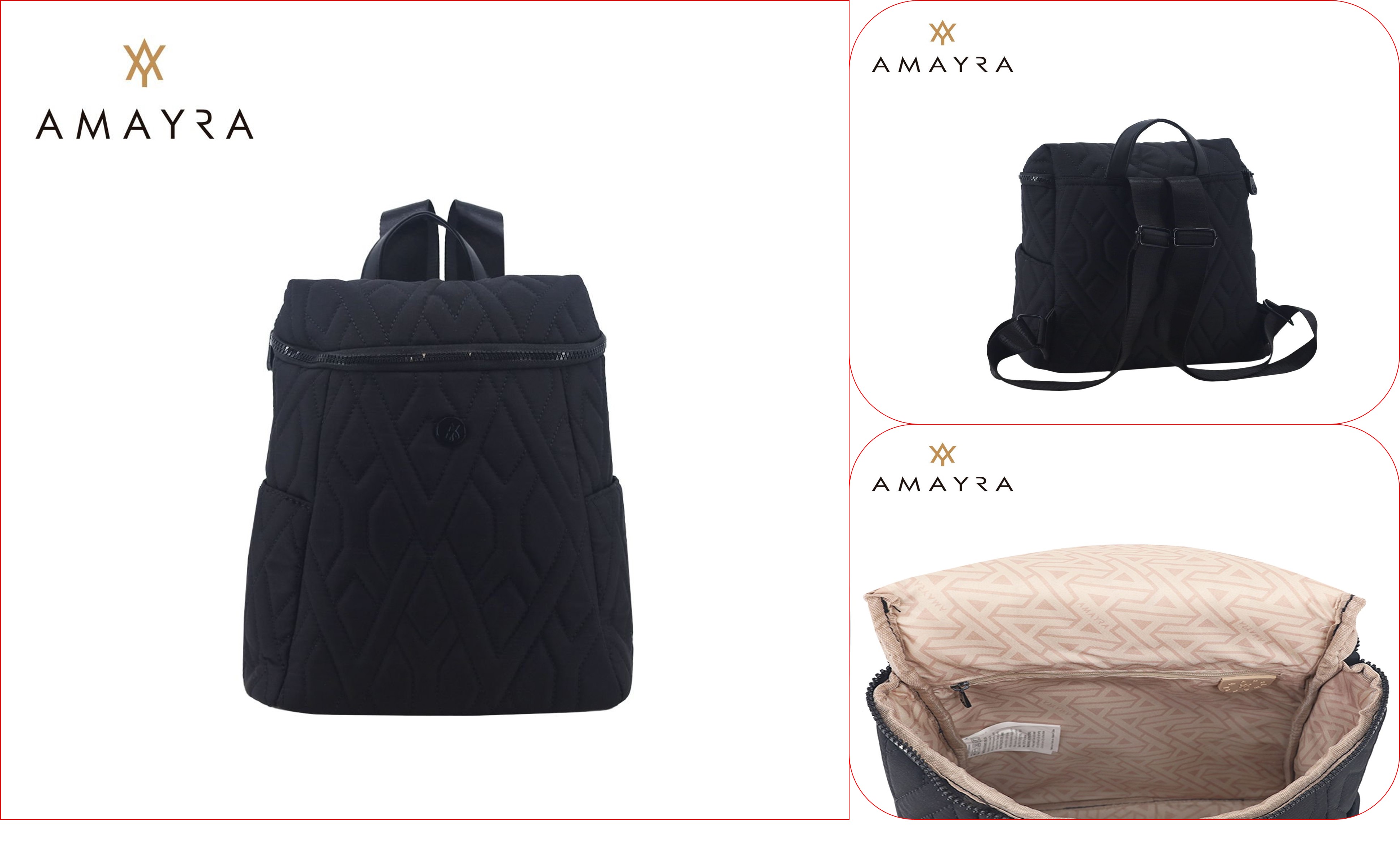 MOCHILA URBANA AMAYRA NEGRA 33X28X14