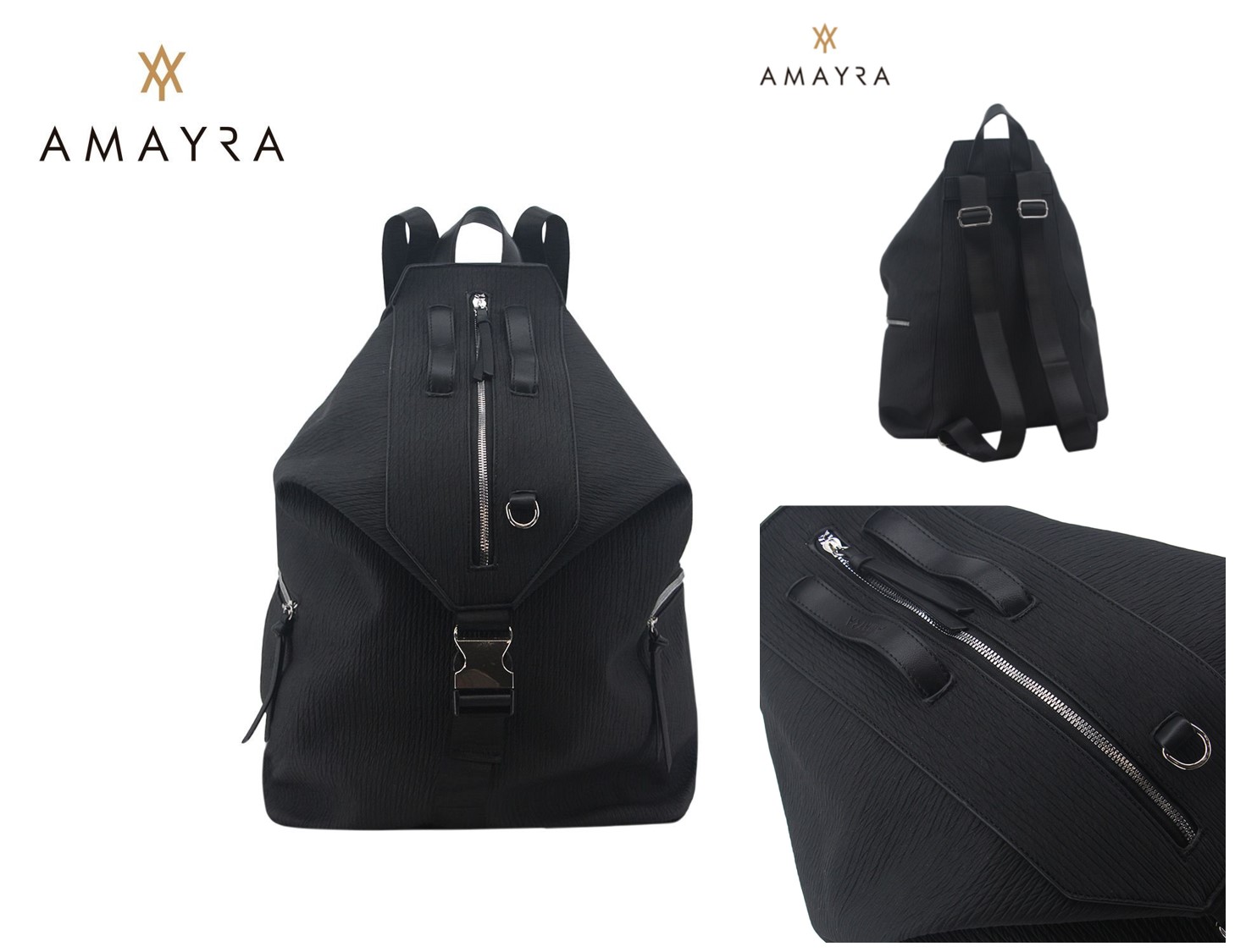MOCHILA URBANA AMAYRA NEGRA 44X24X20