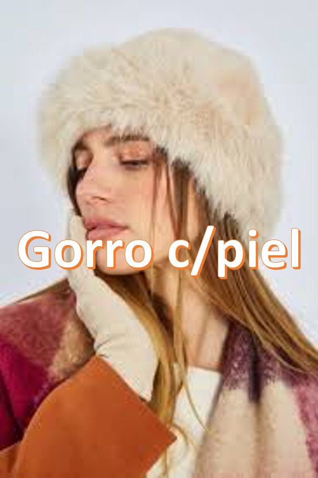 GORRO PILUSO PIEL C/BORDE