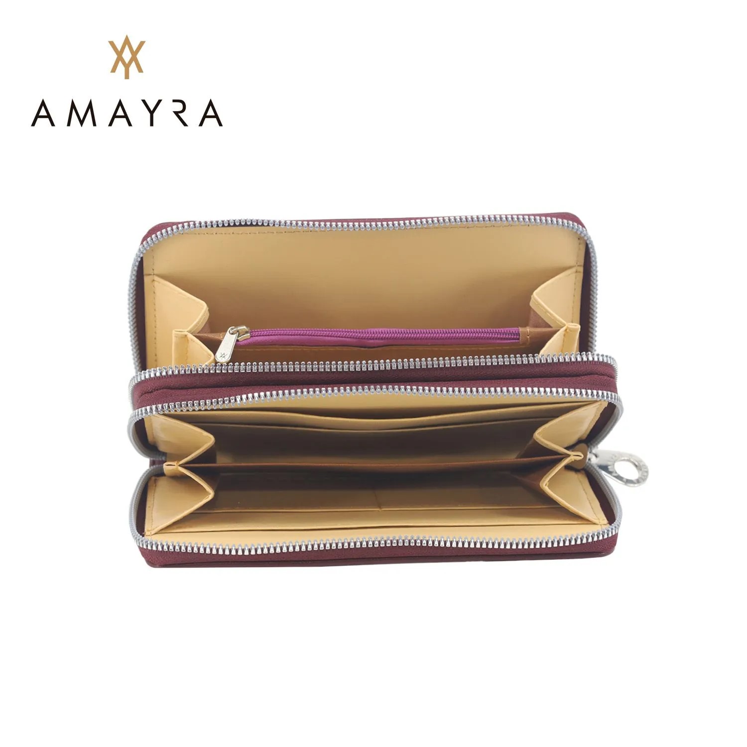 BILLETERA AMAYRA DOBLE CIERRE C/COSTURA FRONTAL