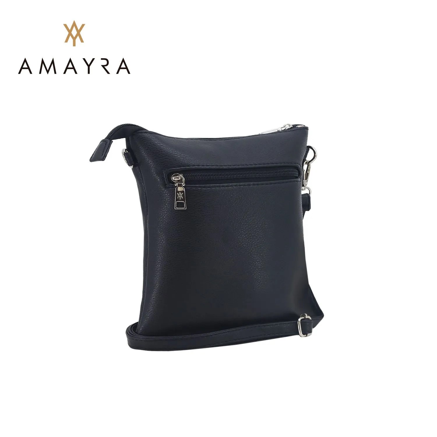 BANDOLERA 3 CIERRES Y TEXTURA FRONTAL 25*22*4 NEGRA