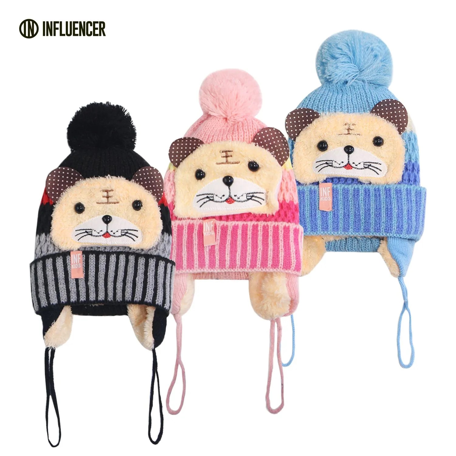GORRO INFLUENCER ANIMALITOS C/CUBRE OREJAS 17*15*2
