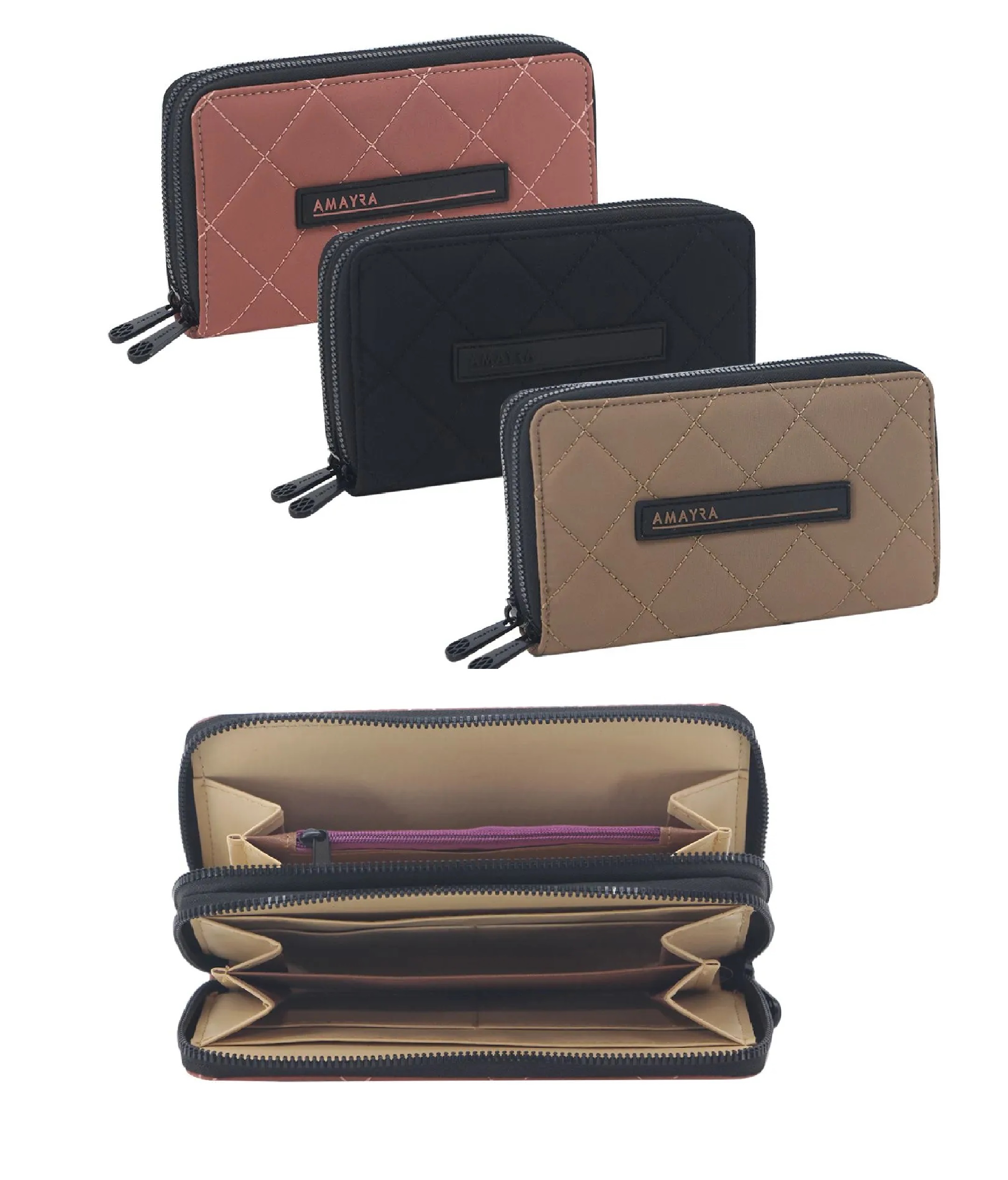 BILLETERA AMAYRA BOBLE CIERRE 19X10CM