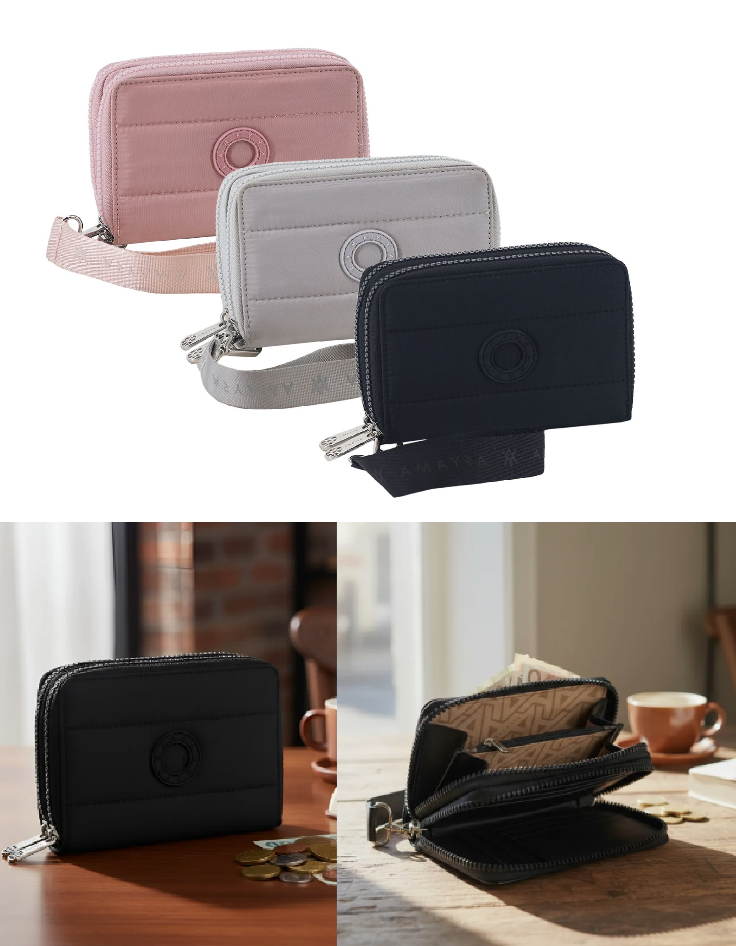 BILLETERA AMAYRA C/COSTURA 2 CIERRE 11X15X4CM