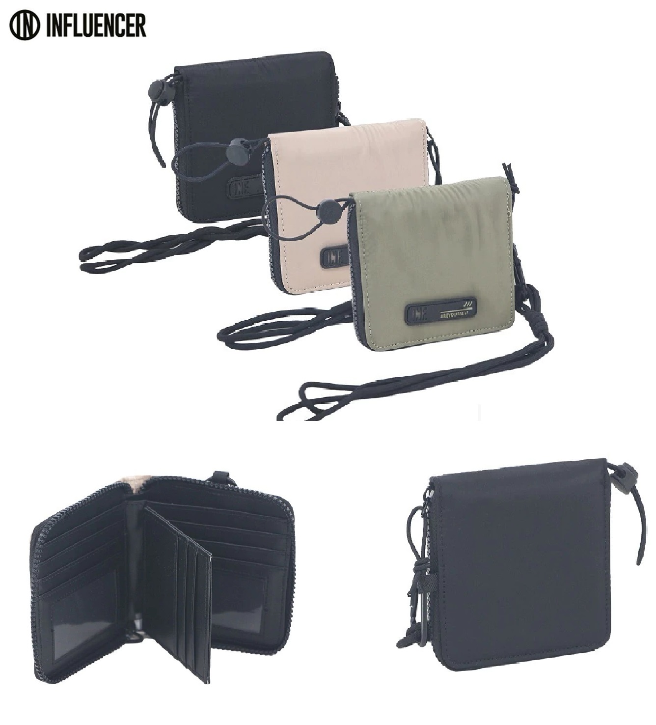 BILLETERA INFLUENCER CON CIERRE 11X12CM