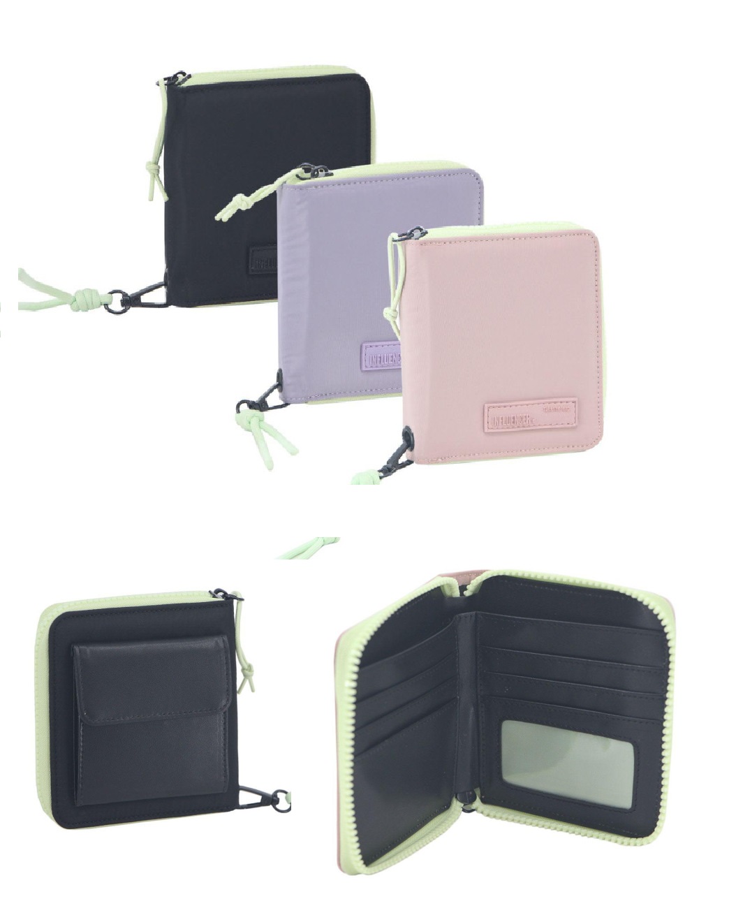 BILLETERA INFLUENCER CON CIERRE 11X12CM