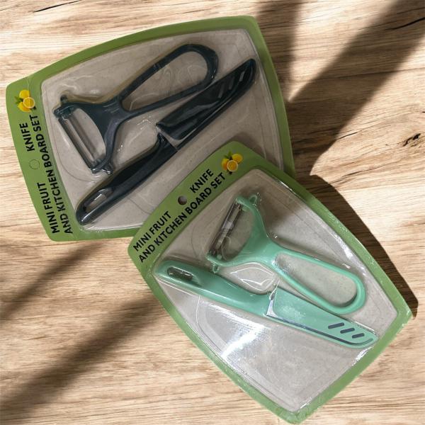 CUCHILLO, PELAPAPAS Y TABLITA EN SET