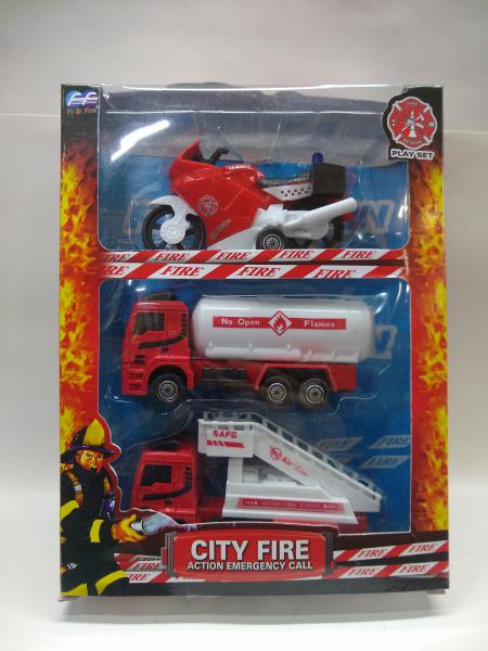 BOMBERO MOTO/CISTERNA/ESCALERA 25X19CM