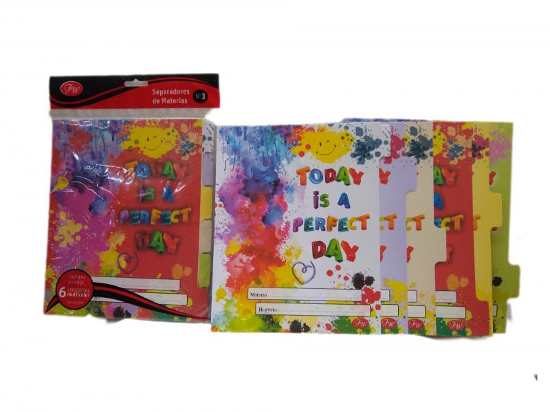 SEPARADOR FW Nº3 5 HS C/SOLAPA TODAY IS PERFECT DAY