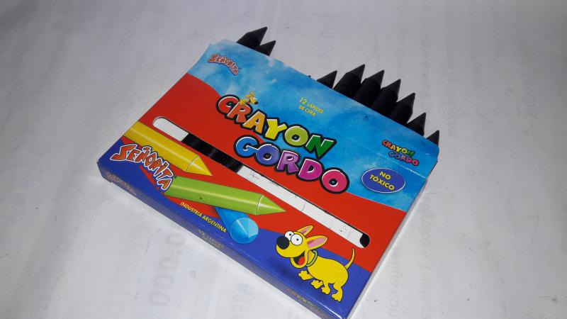 CRAYONES GORDOS X 12 UNID NEGRO
