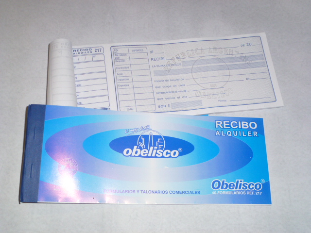 TALONARIO RECIBO ALQUILER ORG 10*26