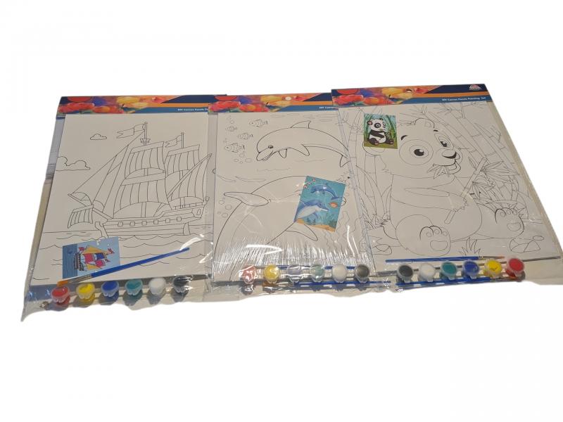 BASTIDOR C/TEMPERAS+ 2 PINCELES 30X25CM